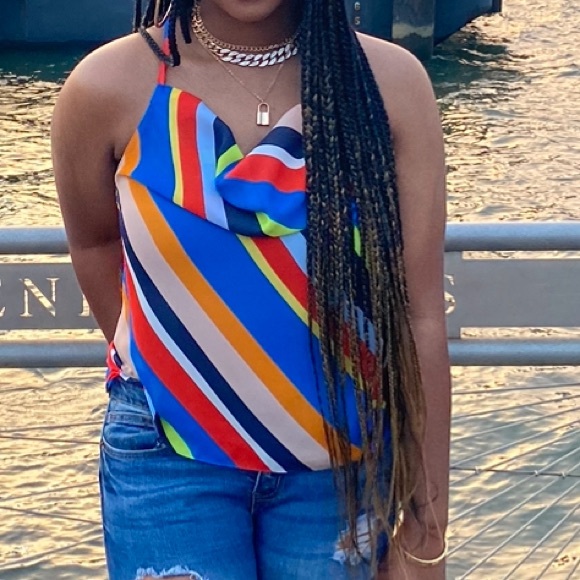 Multicolored Racer Back Blouse - Picture 2 of 6